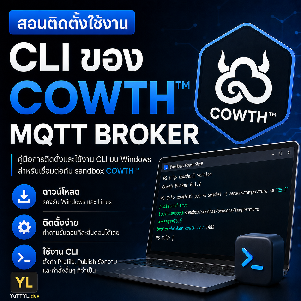 วิธีติดตั้งใช้งาน CLI ของ COWTH